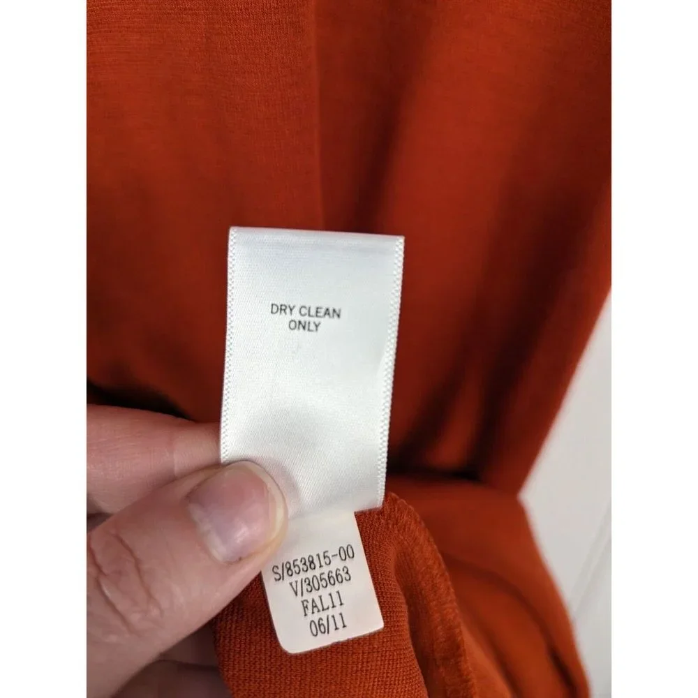 Banana Republic Women's Dress Burnt Orange Rouched‎ Sleeve Pullover Size M